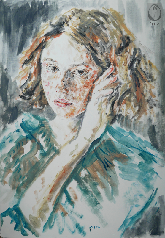 oil on paper - olio su carta di Piro